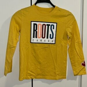 ROOTS KIDS Yellow Block Letter Long-Sleeve